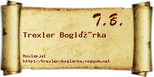 Trexler Boglárka névjegykártya